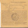 Paketkarte 1948: Dingolfing nach Haar, Selbstbucherkarte mit Wert