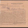 Paketkarte 1947: Hannover nach Ellmosen Bad Aibling