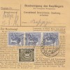 BiZone Paketkarte 1948: Neckarweihingen über Ludwigsburg nach Grasbrunn