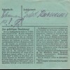 BiZone Paketkarte 1948: Vilsbiburg nach Ottobrunn, besonderes Formular
