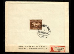 DR: Block 4, München Riem 1936, Braunes Band, Einschreiben