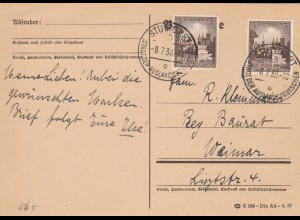 1938: Postkarte aus Stuttgart nach Weimar