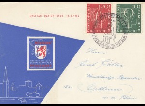 Bund: 1955 FDC Düsseldorf nach Ostheim