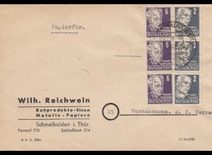 SBZ: Schmalkalden nach Wernshausen 1949 - Papierbrief