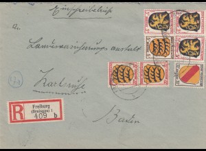 Einschreiben Freiburg 1948 nach Karlsruhe