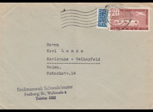 Brief aus Freiburg 1949 nach Karlsruhe