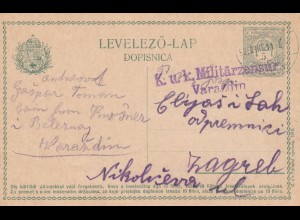 1915: post card Varazdin to Zagreb