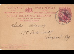 1901: answer post card from Bremerhaven back to Liverpool