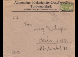 1923: letter from Turbinenfabrik to Berlin