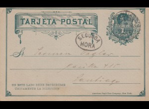 1892: post card NY Life insurance to Santiago