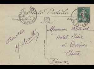 Post card 1923 Alger to France