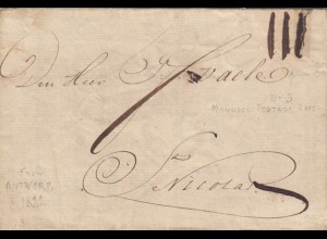 Antwerpen 1822: letter to Nicolas, with text