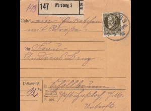 Paketkarte Würzburg nach Schöllbrunn