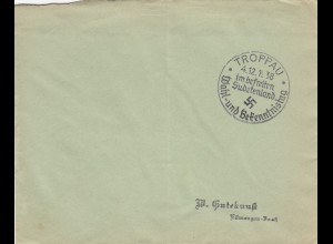4x Sonderstempel 1938, Troppau, Reichenberg, Karlsbad, Eger, Postsache, Sudeten