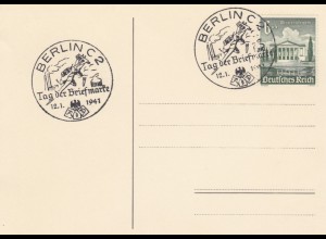 Blanko Sonderstempelbeleg 1941: Flugzeug Berlin C 2: Tag der Briefmarke 12.1.41