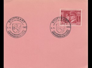 Blanko Sonderstempelbeleg 1942: Stuttgart: 5. Tag d. Großd. Briefmarkenhandels