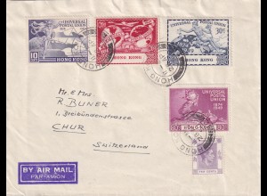 1950, air mail Hong Kong to Chur/Switzerland