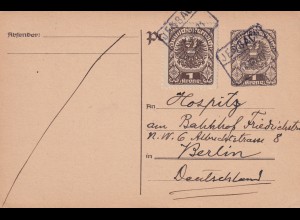 Postkarte Inflation 1921 Jenbach/Tirol, Bahnhofsbriefkasten nach Berlin