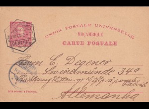 post card Mocambique 1904 to Swinzemünde