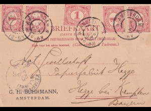 Post card Amsterdam 1904 to Hegge bei Kempten