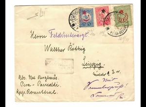 cover 1916 Pera Panealdi to Leipzig, censor