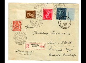Registered cover Buxelles 1936 to Berlin, FDC