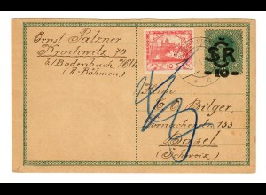 post card Krochwitz 1919 to Basel, retour