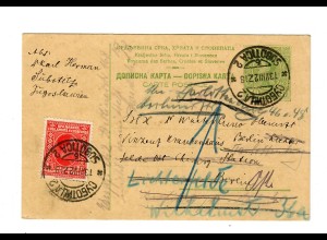 post card Subotitz 1927 to Berlin, forwarded 