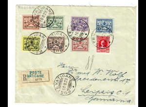 Einschreiben Poste Vaticane 1929 nach Leipzig