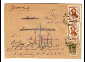 Rus: 1937: Leningrad Brief mit Nachporto
