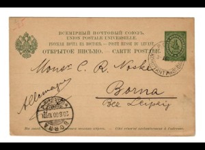 Rus: Levante 1900: Postkarte Konstantinopel nach Borna/Leipzig