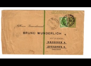 Rus: 1899 Moskau - Streifband - nach Dresden