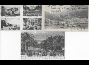 3x Ansichtskarte: Monte Carlo 1904, 1912, 1913 nach Denver oder Knippelsdorff