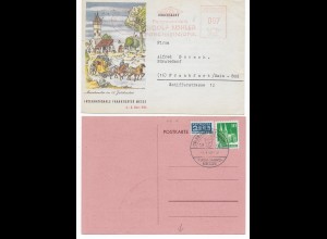 2x Werbekarte: Frankfurter Messe 1949 und 1956 (Forchheim, Papierwarenfabrik