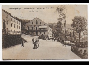 Ansichtskarte Johannisbad i. Böhmen nach Oberhof, Zensur