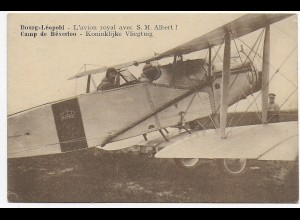 Ansichtskarte Doppeldecker Avion Royal avec S.M. Albert I, 1925, König