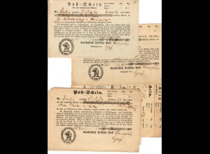 7x Postscheine 1862-65, alle mit Stempel Sachsenhagen, alter Vor-Phila Stempel