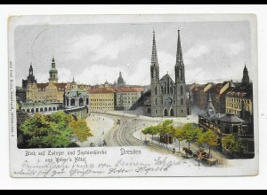 Ansichtskarte Dresden -Zwinger- Sonderstempel Stadtausstellung nach Wurzen 1903