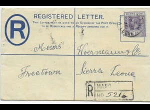 Registered Mano, Sierra Leone, Freetown, 1926