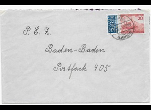 Brief von 1952 nach Baden-Baden