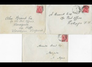3x Briefe aus Lagos, 1910 - 1913