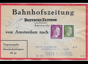 Bahnhofszeitung: 25 Stück Deutsche Zeitung, Niederlande 1942, Feldpost Amsterdam