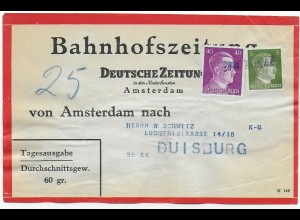 Bahnhofszeitung: 25 Stück Deutsche Zeitung, Niederlande 1942, Amsterdam Feldpost