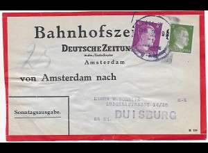 Bahnhofszeitung: Niederlande 1942, Amsterdam Feldpost, 25 Stück Deutsche Zeitung