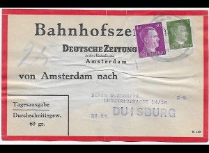 Bahnhofszeitung: Niederlande 1942, 25 Stück Deutsche Zeitung, Amsterdam Feldpost