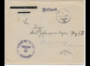 Feldpost Nr. 38293, 1940 an Kriegsgefangenlager Oflag XB, Nienburg