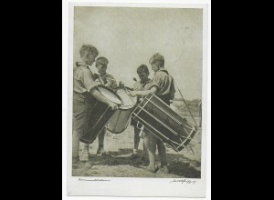 Postkarte Trommler der HJ, Stempel Asch 1938