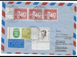 Luftpost Mannheim, 1958 nach Bogotá, Columbia