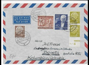 Luftpost 1954, Karlsruhe nach Bogotá, Columbia, Teil HAN Nummer
