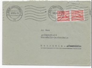 Brief Berlin 1954 nach Seckenheim, MiNr. 113 MeF